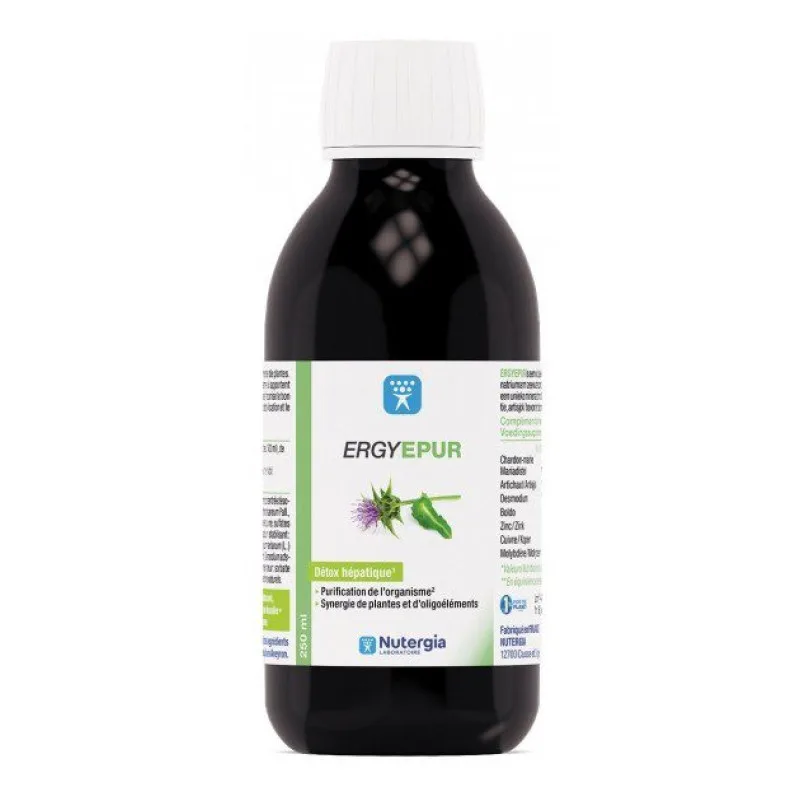 COMPLÉMENT ALIMENTAIRE Ergyepur Detox Hépatique Purificateur de L'organisme Synergie de Nutergia 250ml