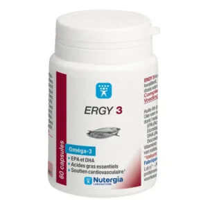 Nutergia - ERGY3 - Oméga 3 - EPA et DHA, acides gras essentiels, soutien cardiovasculaire - 60 capsules