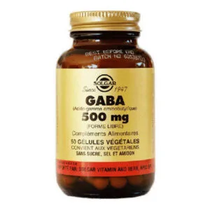 COMPLÉMENT ALIMENTAIRE GABA 500mg Végétales Solgar 50 Gélules