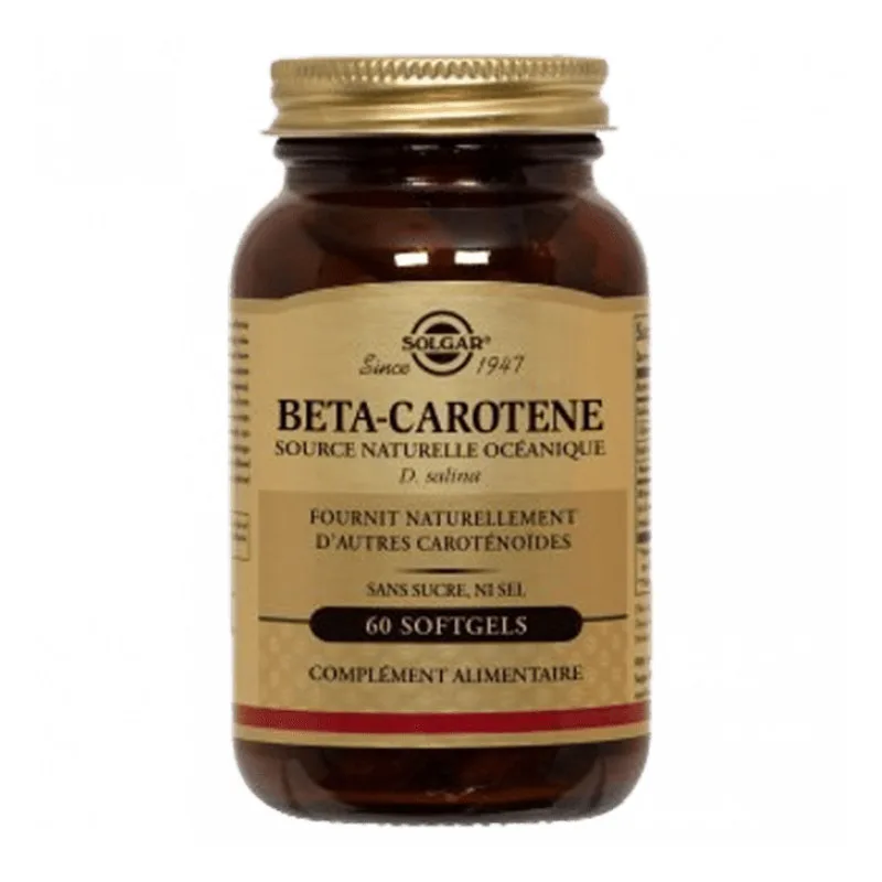 COMPLÉMENT ALIMENTAIRE Beta Carotene Source Naturelle Océanique 60 Solgar