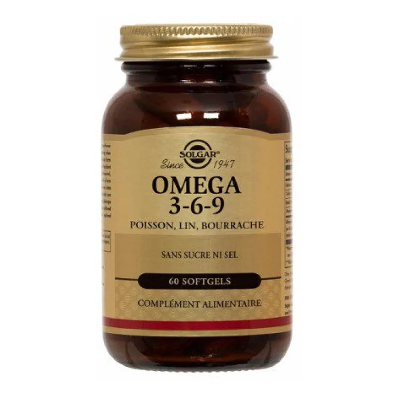 COMPLÉMENT ALIMENTAIRE Omega 3 6 9 Poisson, Lin, Solgar