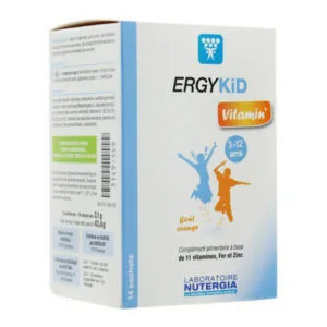 COMPLÉMENT ALIMENTAIRE ERGYKID Vitamin' 3 12ans Goût Orange Nutergia 14 Sachets