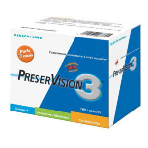Bausch & Lomb - Preservision 3 - Oméga 3 / vitamines / minéraux - Caroténoïdes - 180 capsules