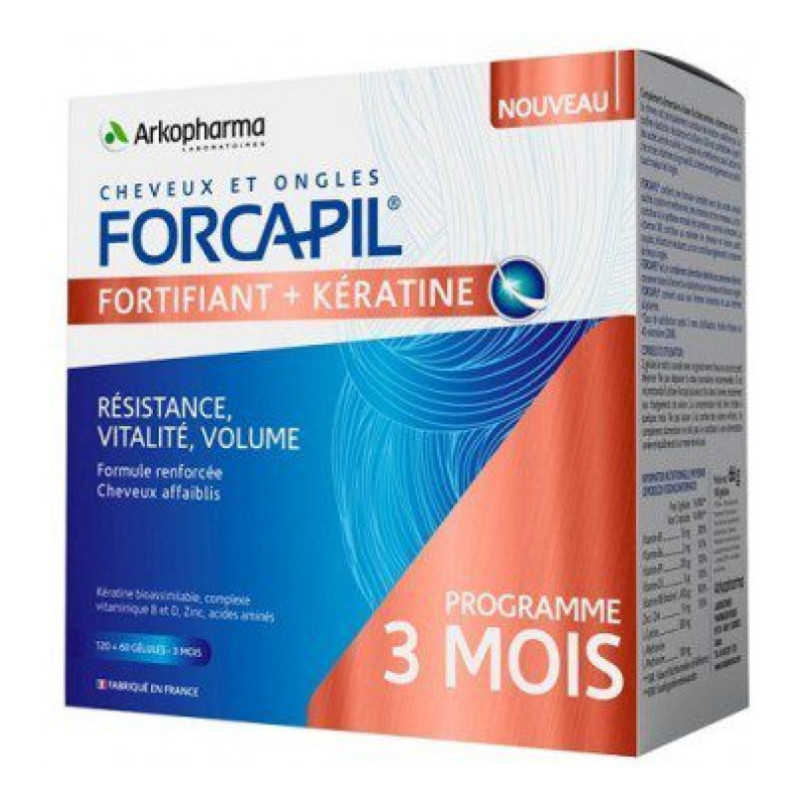 Arkopharma - Forcapil - Fortifiant kératine + - Résistance, vitalité, volume - 120 + 60 gelules