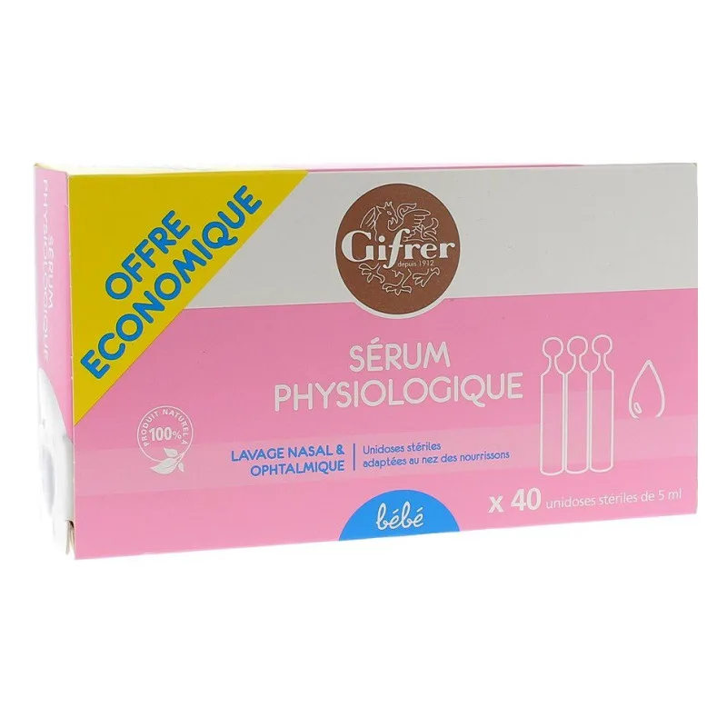 SÉRUM PHYSIOLOGIQUE Unidoses 40 Ml Gifrer X 5