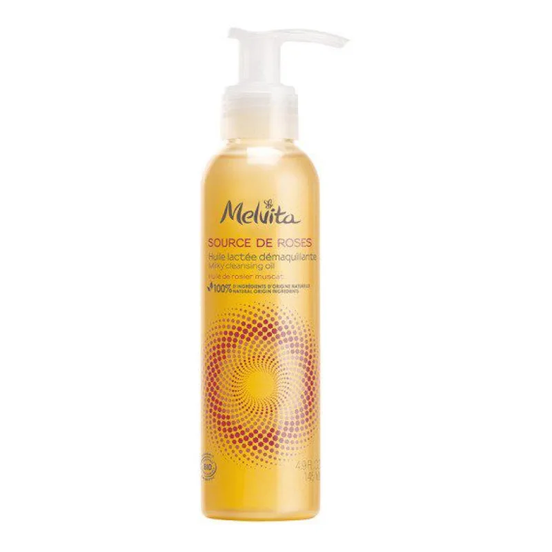 HUILE Lactée Démaquillante Source de Roses Melvita 145ml