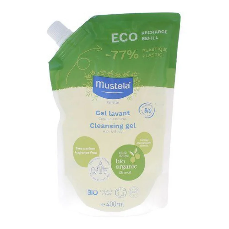GEL Lavant Corps Cheveux Eco Recharge Mustela 400ml