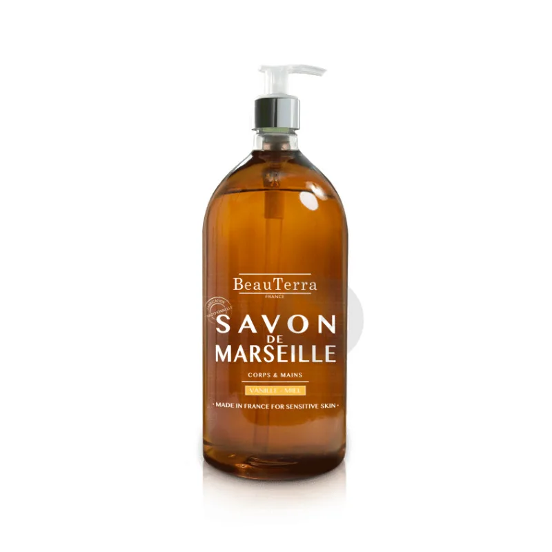 Beauterra - savon liquide de marseille parfum vanille/miel 750ml