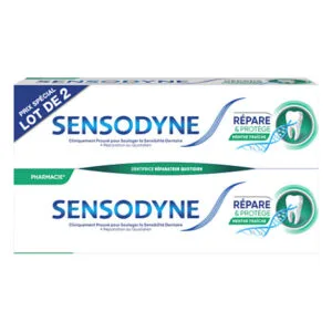 Sensodyne - Dentifrice répare & protège gout menthe fraiche 2x75ml
