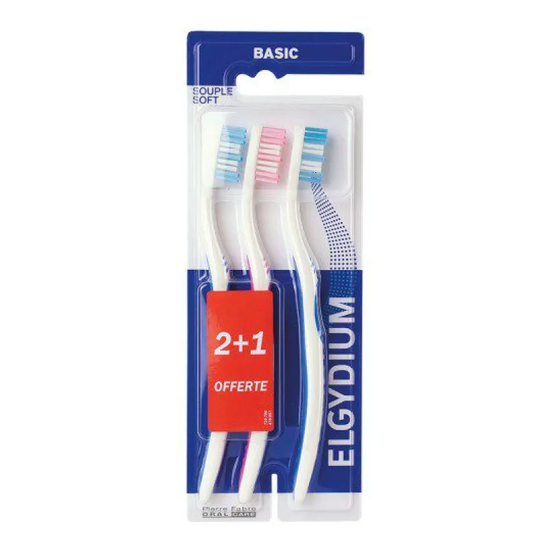 BROSSE Elgydium à Dents Basic Souple Lot Pierre Fabre