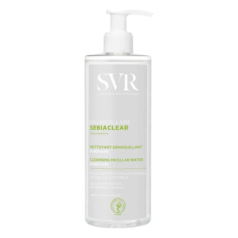 EAU MICELLAIRE Sebiaclear Nettoyant Démaquillant Purifiant SVR 400ml