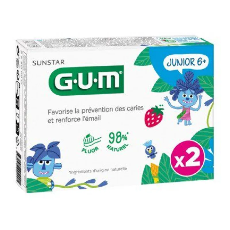 DENTIFRICE Enfant Prévention Caries Lot de 2 GUM x50