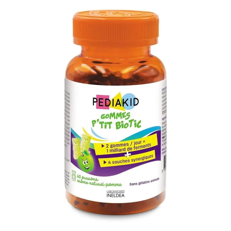 GUMMIES Oursons P'tit Biotic Goût Pomme 60 Pediakid