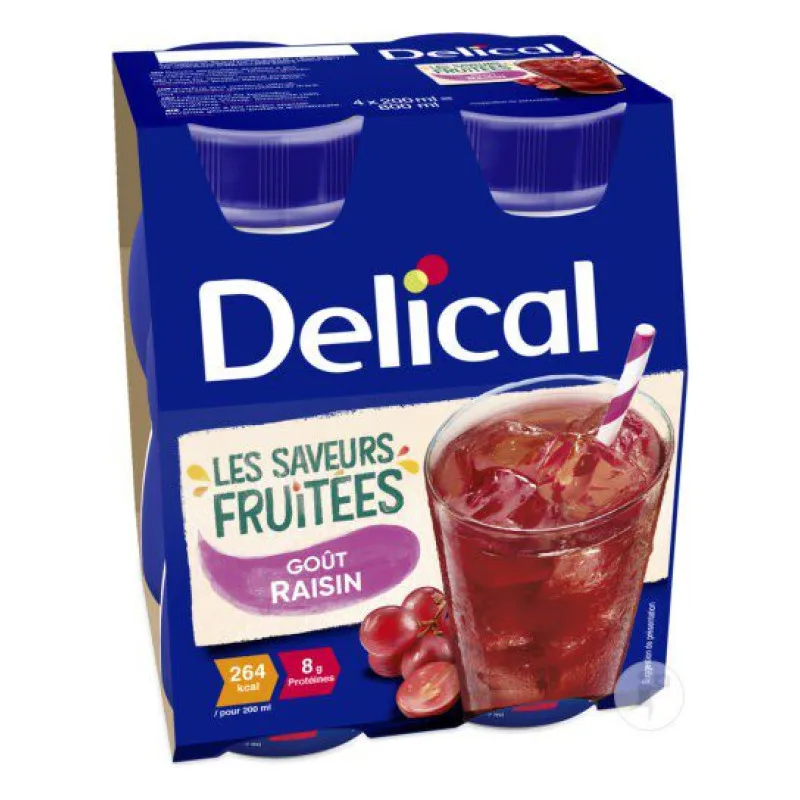 BOISSON Fruitée Goût Raisin Delical 4x200ml