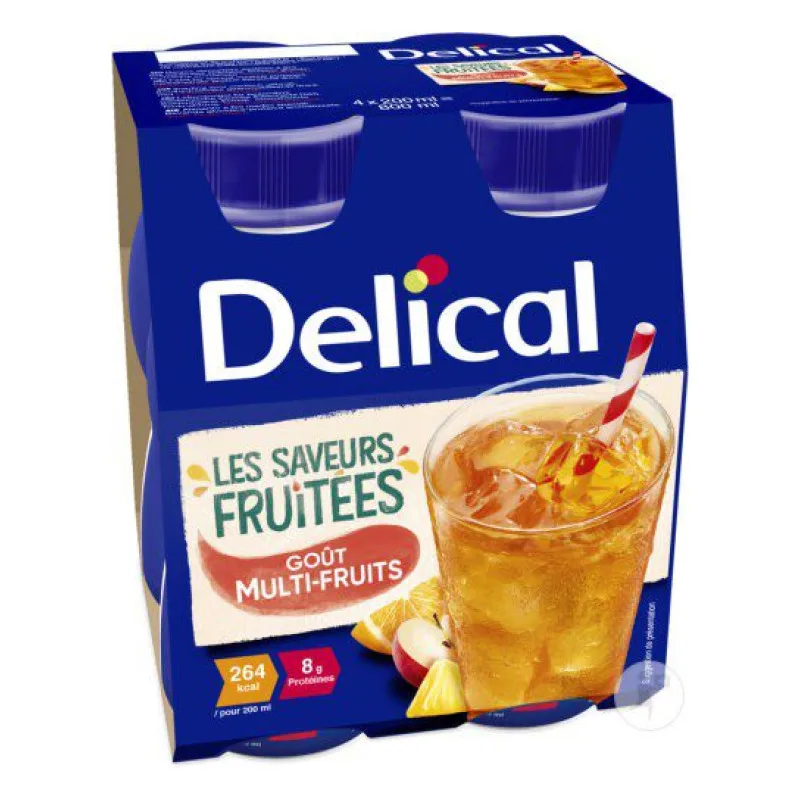BOISSON Fruitée Goût Multi Fruits Delical 4x200ml