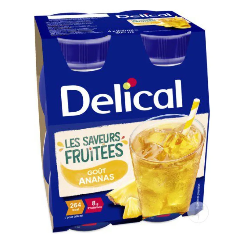 BOISSON Fruitée Goût Ananas Delical 4x200ml
