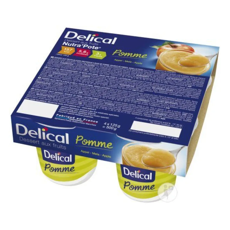 BOISSON NUTRITIONNELLE Dessert Fruité Nutra'pote Goût Pomme Delical 4x125g