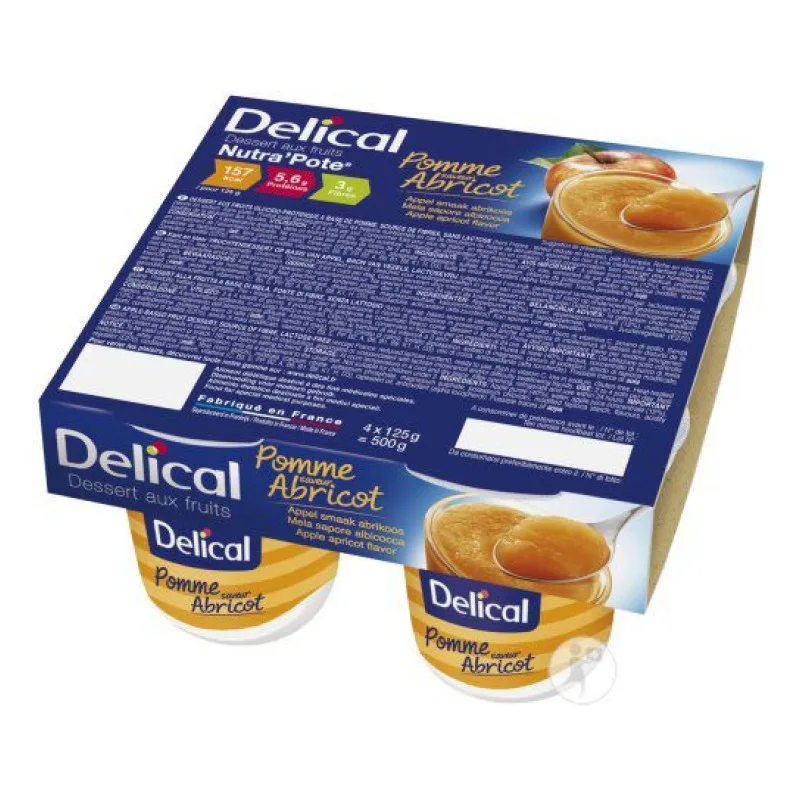 BOISSON NUTRITIONNELLE Dessert Fruité Nutra'pote Goût Pomme Abricot Delical 4x125g