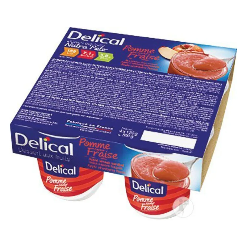 BOISSON NUTRITIONNELLE Dessert Fruité Nutra'pote Goût Pomme Fraise Delical 4x125g