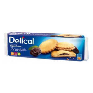 Delical - Biscuit protéiné fourré nutra'cake goût pruneau 3x35g