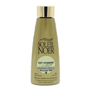 Soleil noir - Lait vitaminé anti-âge pailleté or SPF4