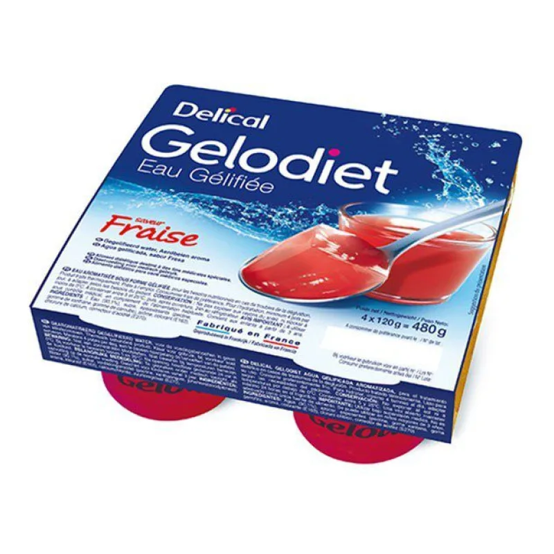 EAU Gelodiet Gélifiée Goût Fraise 4g Delical x120