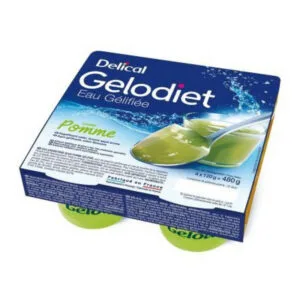 EAU Geliodet Gélifiée Goût Pomme Verte 4g Delical x120