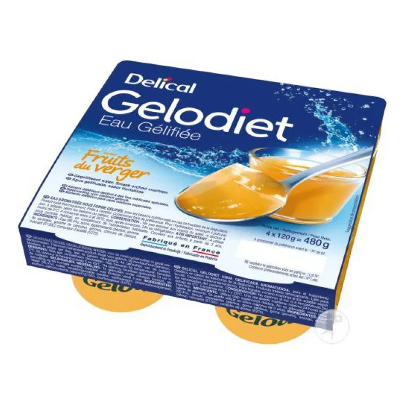 EAU Gelodiet Gélifiée Goût Fruits du Verger Delical x120