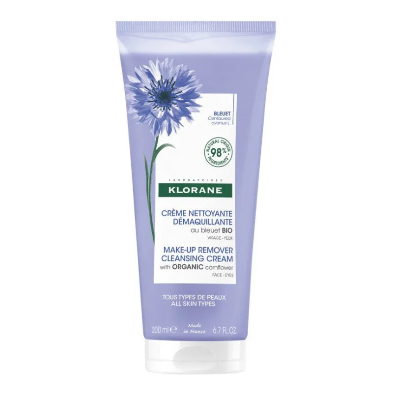 CRÈME Nettoyante Démaquillante au Bleuet BIO Klorane 200ml