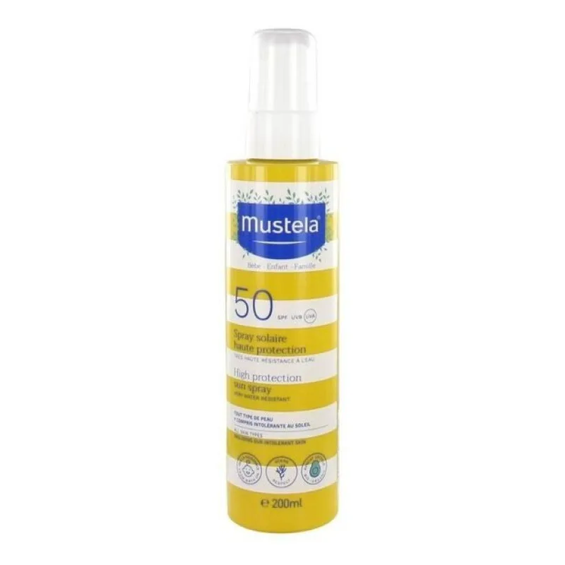 SPRAY SOLAIRE Haute Protection Bébé Enfant Famille SPF50 Mustela 200 Ml