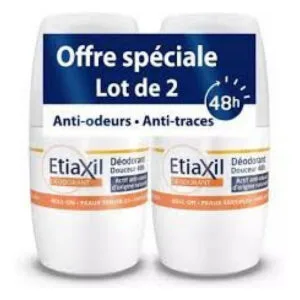 Etiaxil-Déodorant Douceur 24H Roll-On Lot de 2 x 50 ml