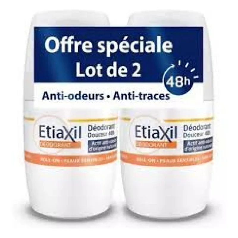 Etiaxil-Déodorant Douceur 24H Roll-On Lot de 2 x 50 ml