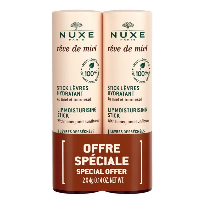 STICK Rêve de Miel Lèvres Hydratant Nuxe Lot de 2 X 4 G
