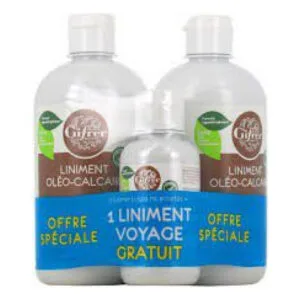 Gifrer - Liniment Oléo-calcaire Stabilisé Lot de 2 x 500 ml + 1 Liniment Voyage 100 ml Offert