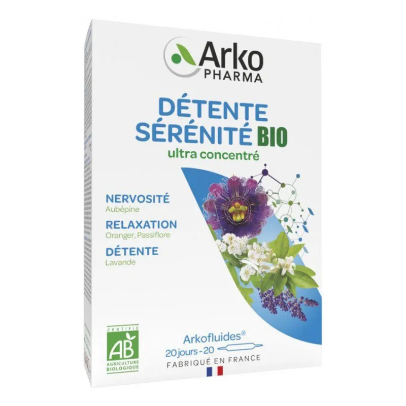 AMPOULES Arkofluides Détente Sérénité Bio 20 Arkopharma 20