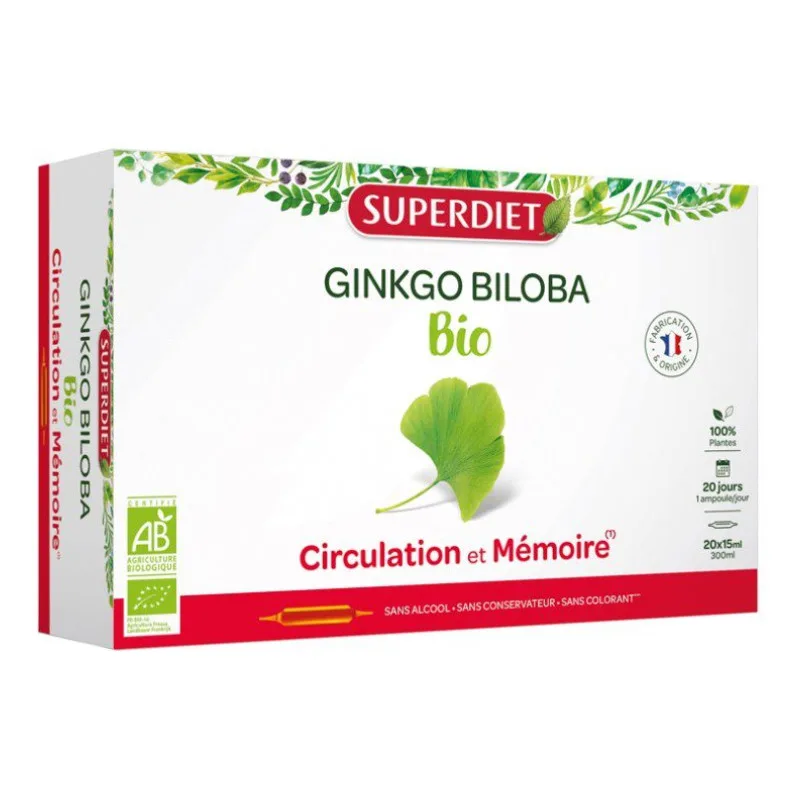 AMPOULES Ginkgo Biloba Bio 20 Superdiet 20