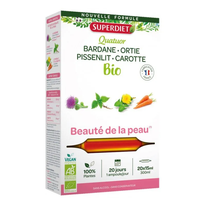 AMPOULES Quatuor Beauté de la Peau Bio 20 Superdiet 20