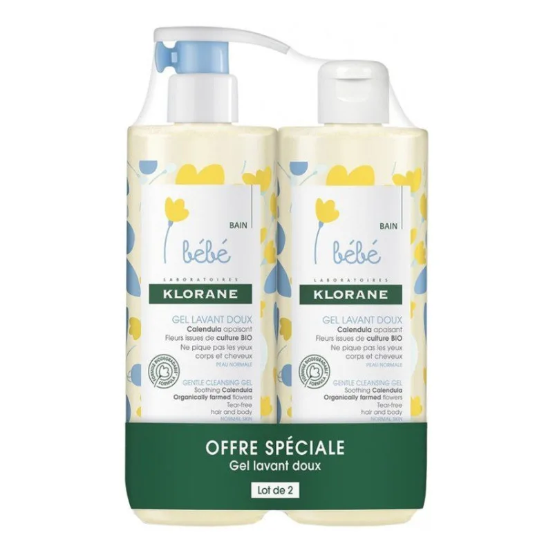 GEL Bébé Lavant Doux Lot de 2 Klorane X 500