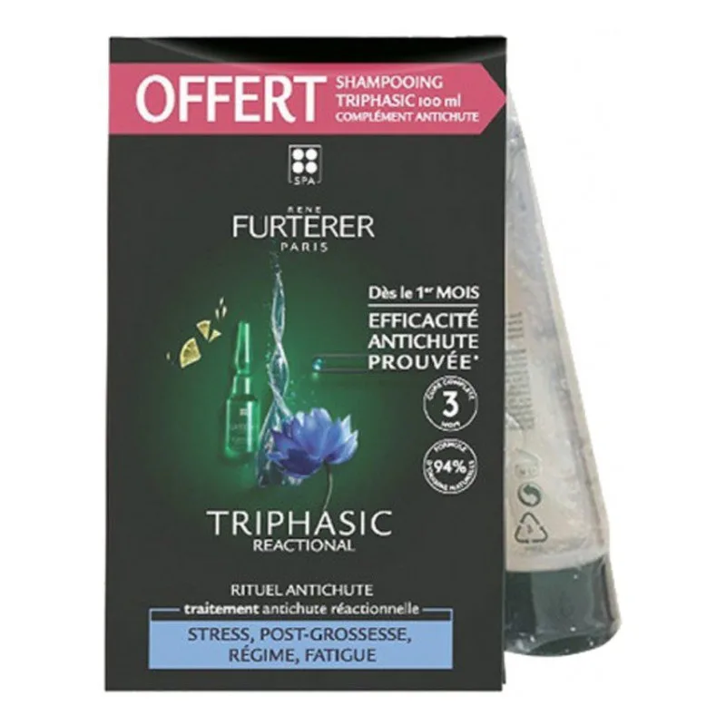 TRAITEMENT ANTI-CHUTE Triphasic Reactional Réactionnelle René Furterer 12 Ampoules