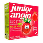 SUCETTE Junior Angin Sucettes Mal de Gorge Goût Fraise