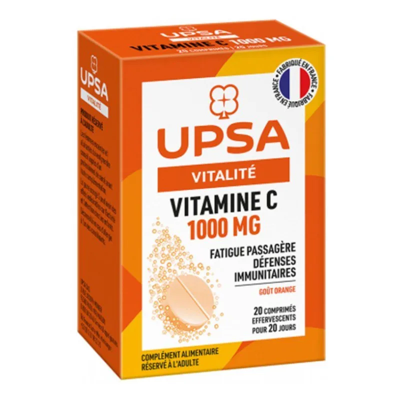 COMPRIMÉS EFFERVESCENTS Vitalité Vitamine C 20 UPSA 1000 Mg