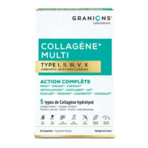Granions Laboratoire - Granions - Collagène Multi Type I-II-III-V-X 60 comprimés