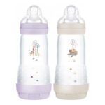 BIBERON 2 Biberons Easy Start 4 Mois et + Lilas Baby Mam France 320 Ml