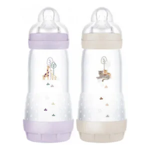 BIBERON 2 Biberons Easy Start 4 Mois et + Lilas Baby Mam France 320 Ml