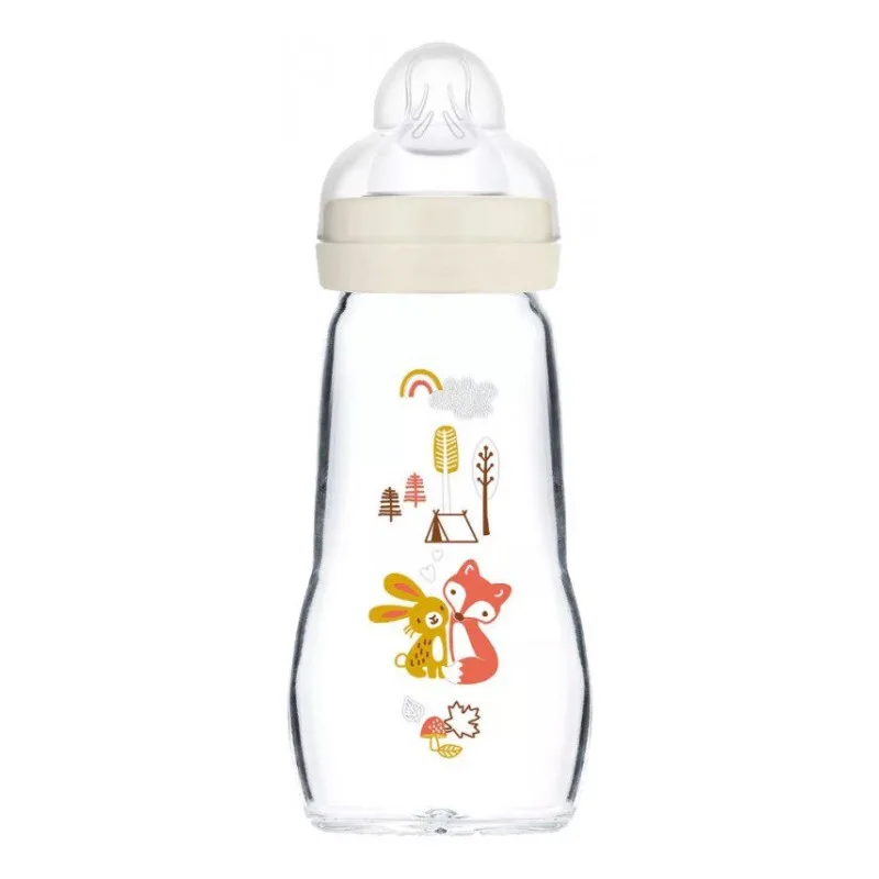 BABY MAM FRANCE - Mam - Biberon Verre Premium 260 ml 2 Mois et + Débit 2
