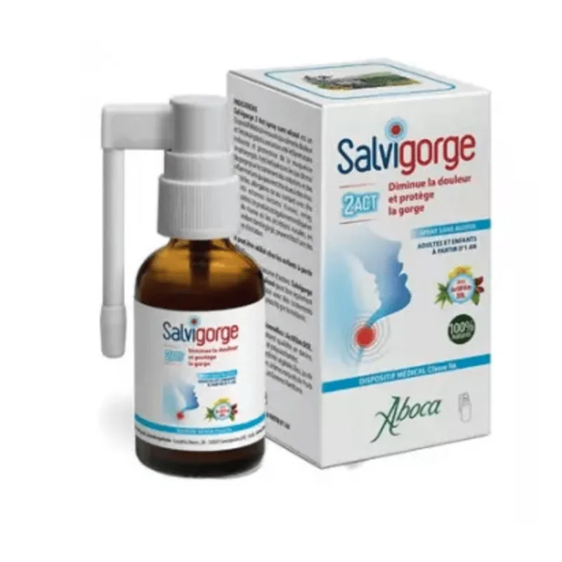 SPRAY Salvigorge 2Act Sans Alcool Aboca 30ml