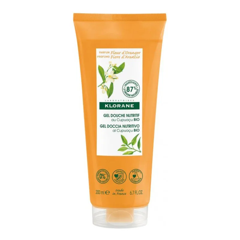 GEL DOUCHE Nutritif au Cupuaçu Bio Fleur D'Oranger Klorane 200 Ml