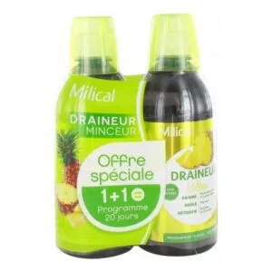 Laboratoire Jaldes - Milical - Draineur Minceur Ultra Lot de 2 x 500 ml - Saveur : Ananas