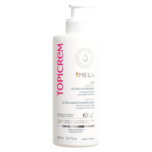 topicrem mela lait eclaircissant ultra hydratant 500 ml