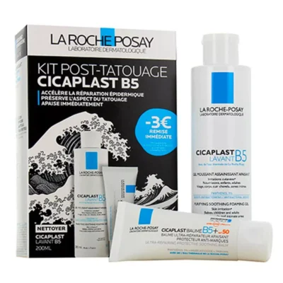 3433425492230 la roche posay kit post tatouage cicaplast gel moussant 200ml baume ultra reparateur 40ml 2x